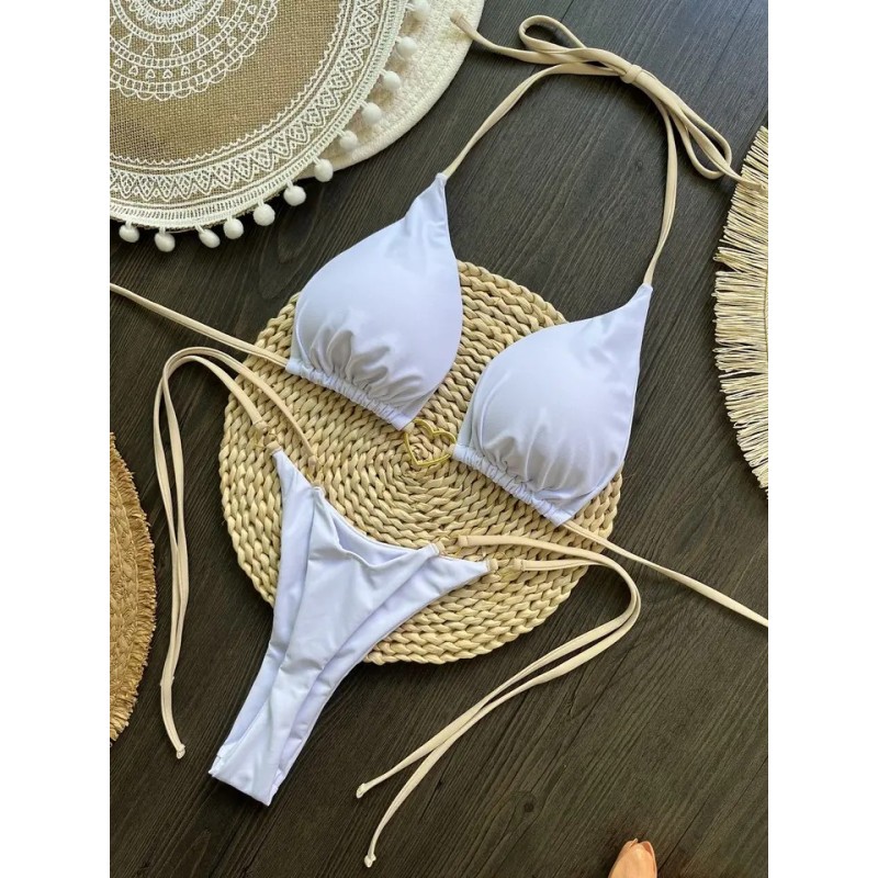 RUOTONSEPT-Maillot de bain brésilien Blanc