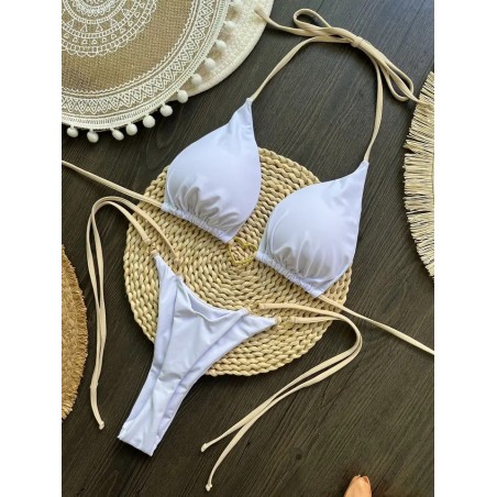 RUOTONSEPT-Maillot de bain brésilien Blanc