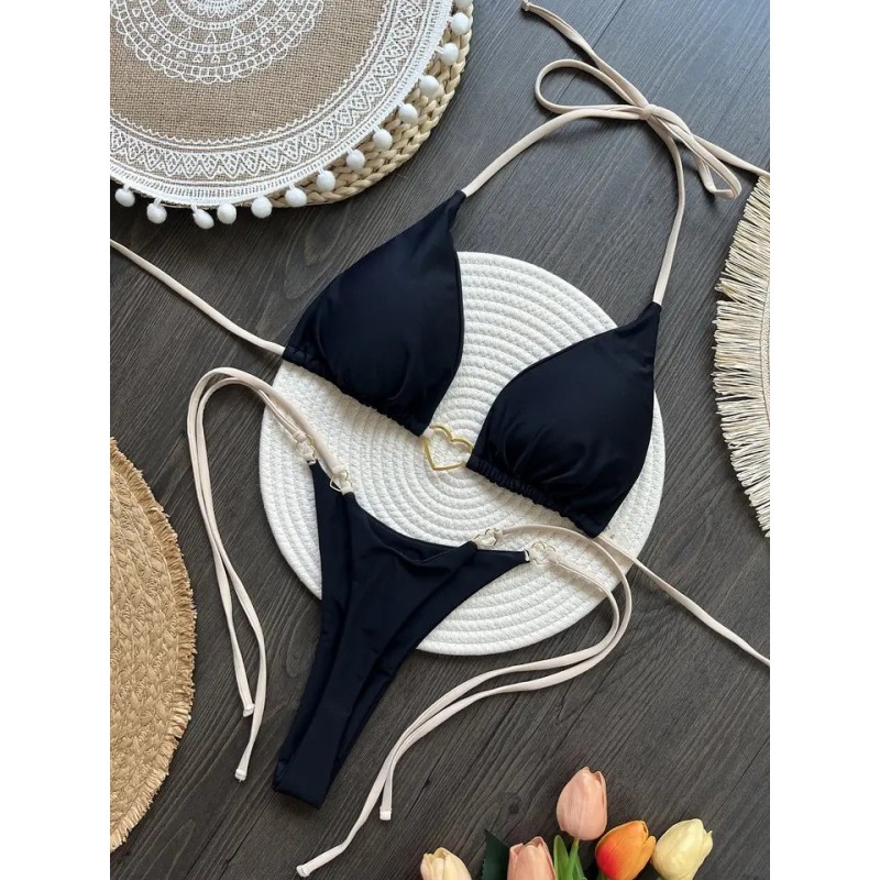 RUOTONSEPT-Maillot de bain brésilien Noir