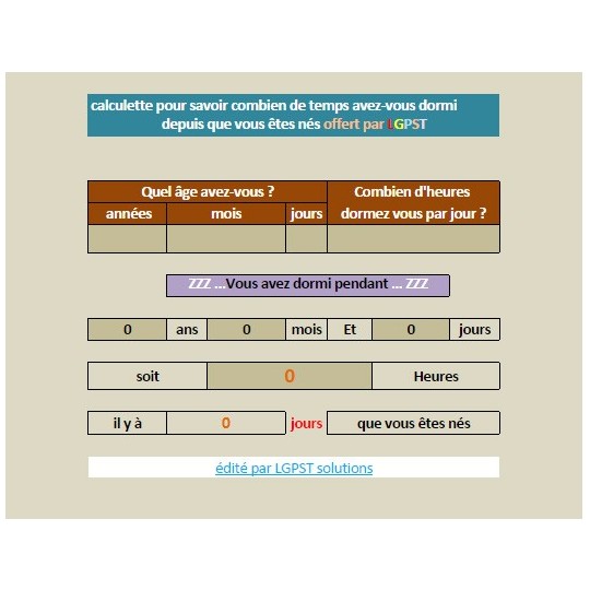 Calculette du temps de sommeil accompli