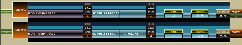 LGPST multi bet 2 matchs de foot combinés combo
