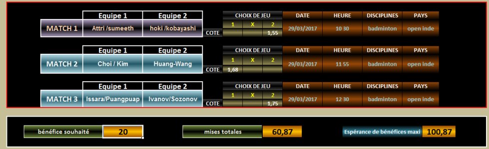 PARIS SPORTIFS MULTIPLES 3 matchs de foot combinés