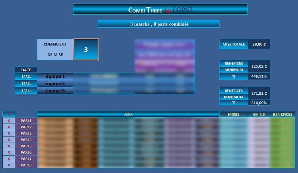LGPST méthode pour paris combinés sur 3 matchs